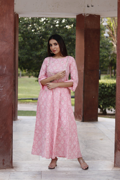 PINK CAMBRIC cotton gown - TADA