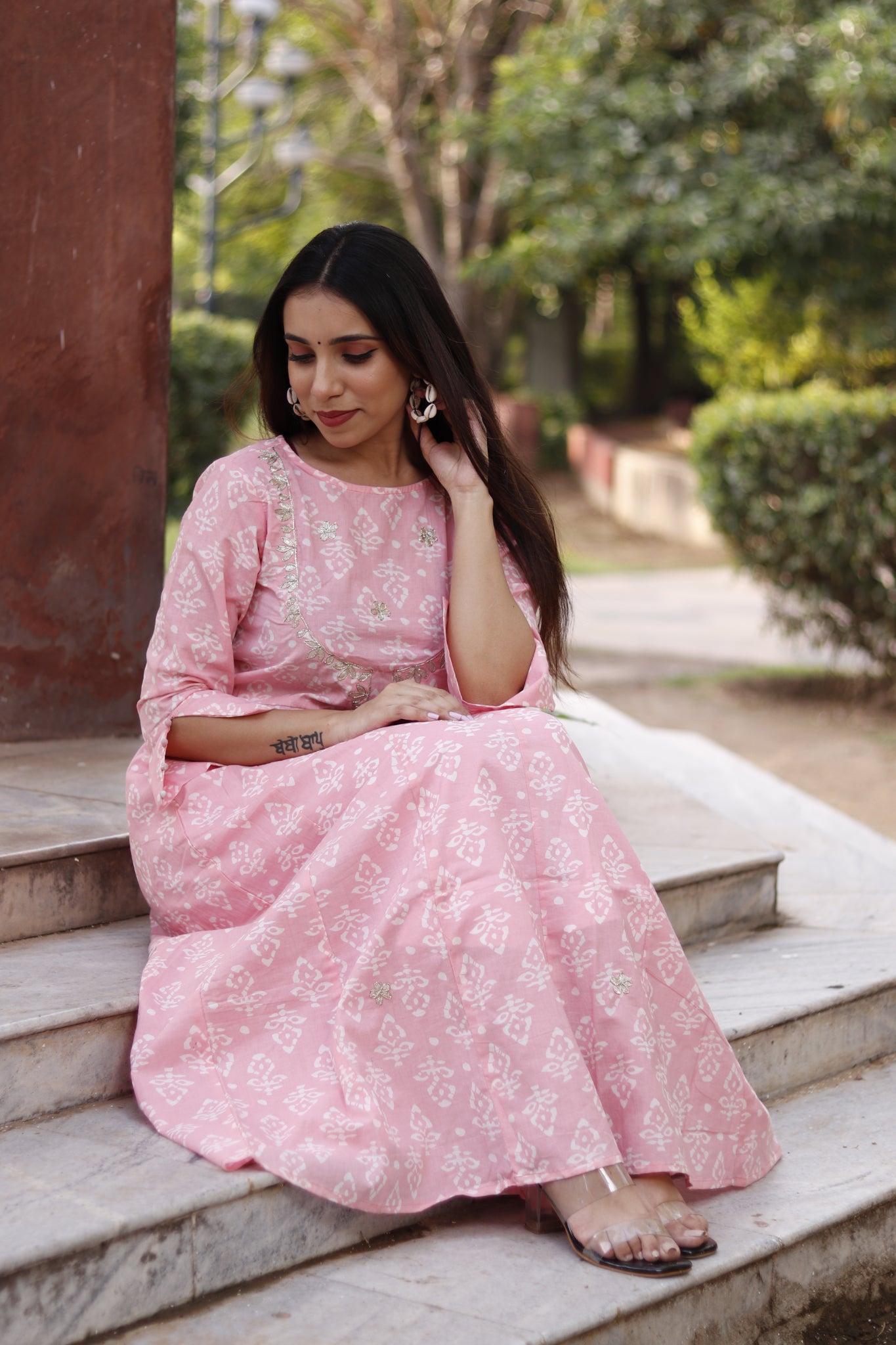 PINK CAMBRIC cotton gown - TADA