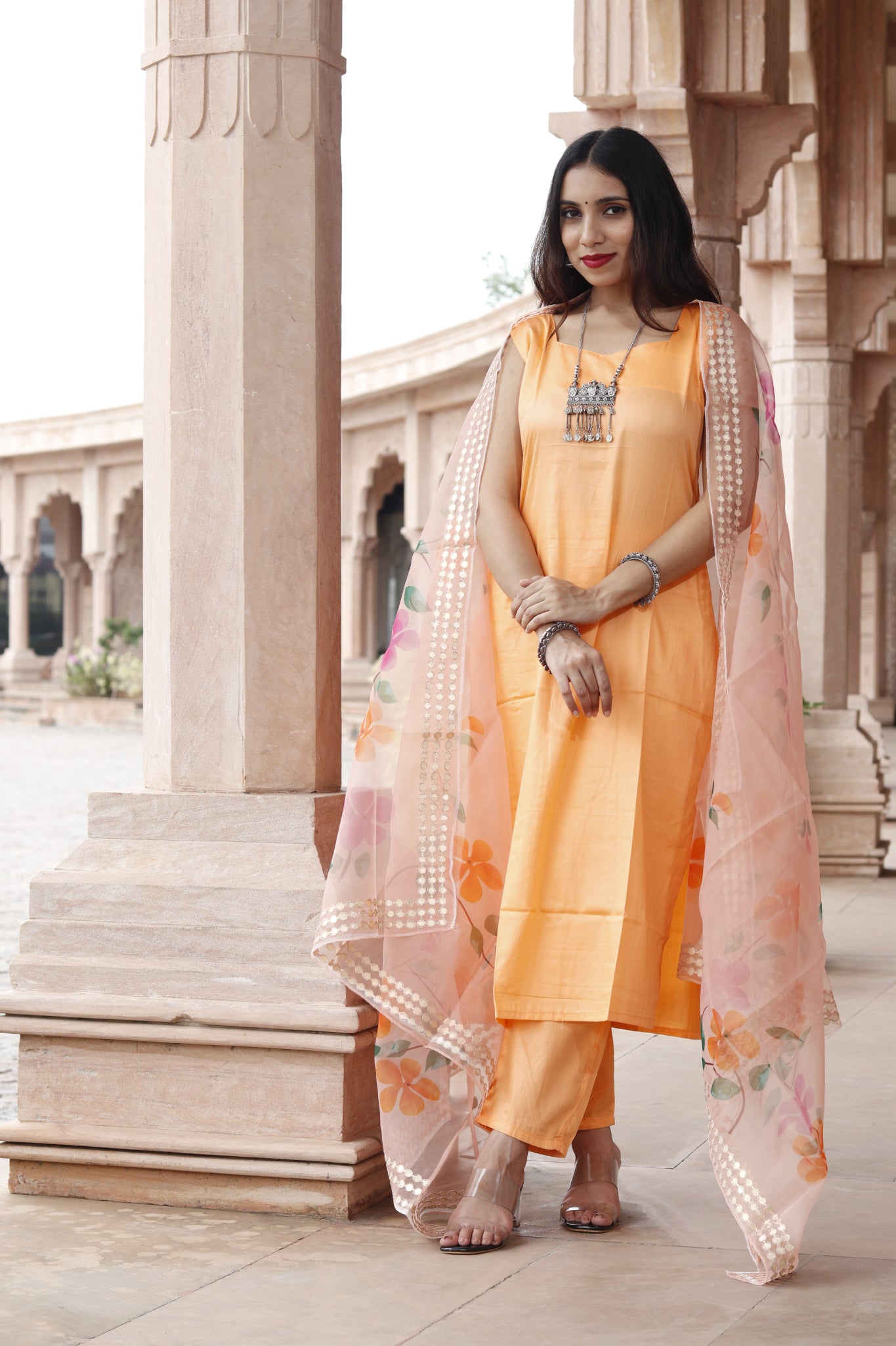 Silk cotton straight kurta set - TADA