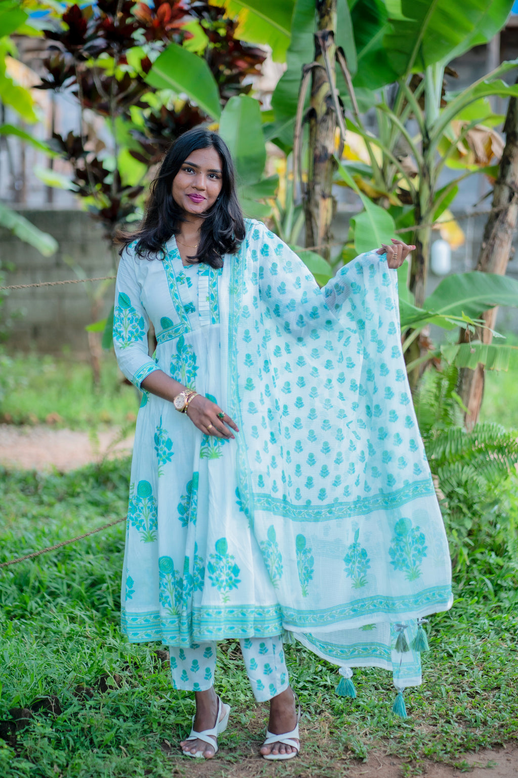 Sudha Cotton Anarkali Set