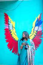 Reeha Raw Silk Salwar Set – Teal Blue Elegance