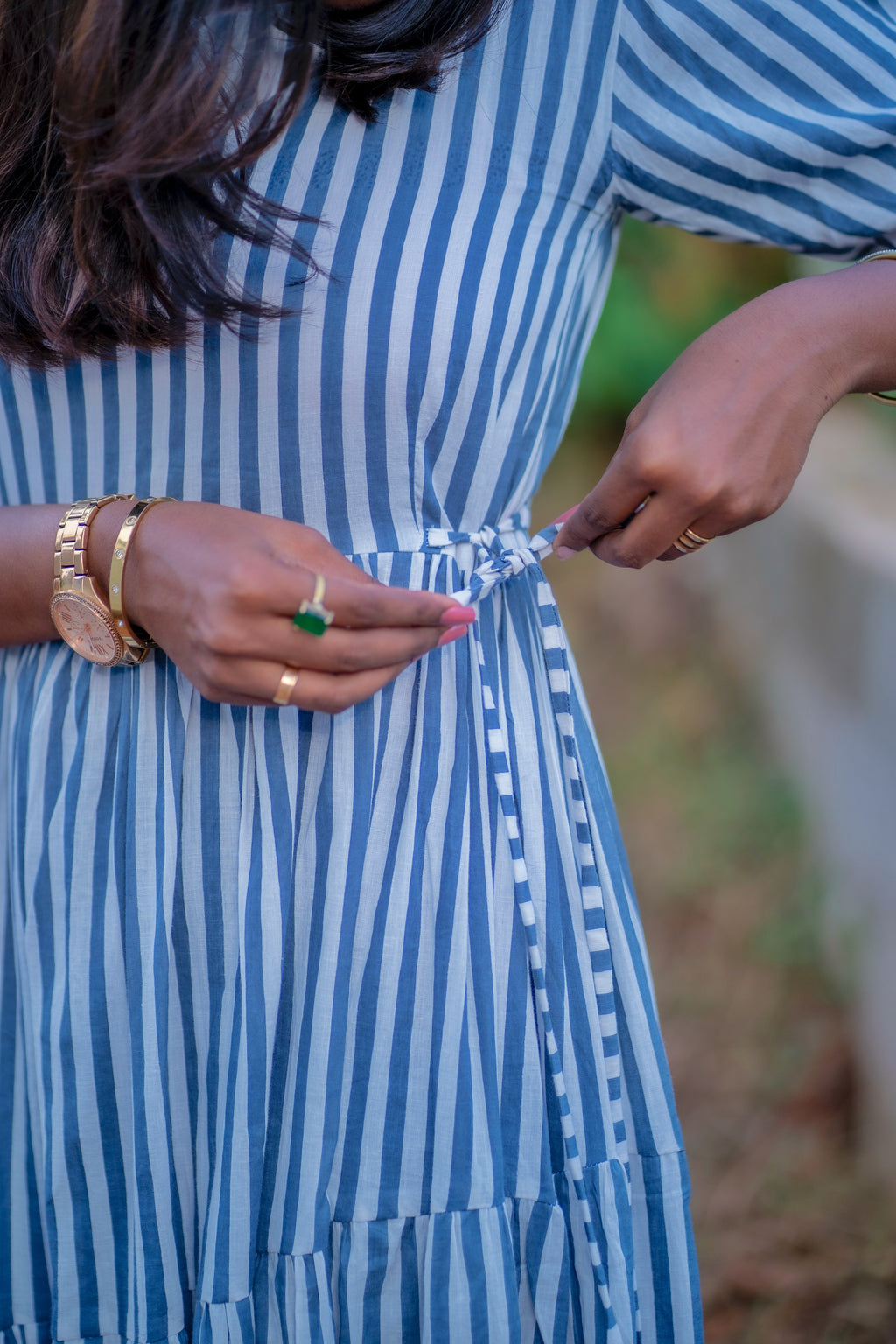 Dhriti cotton hip tie dress