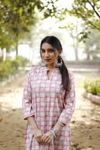 Two Tone Gold Print Capsule Rayon Kurti