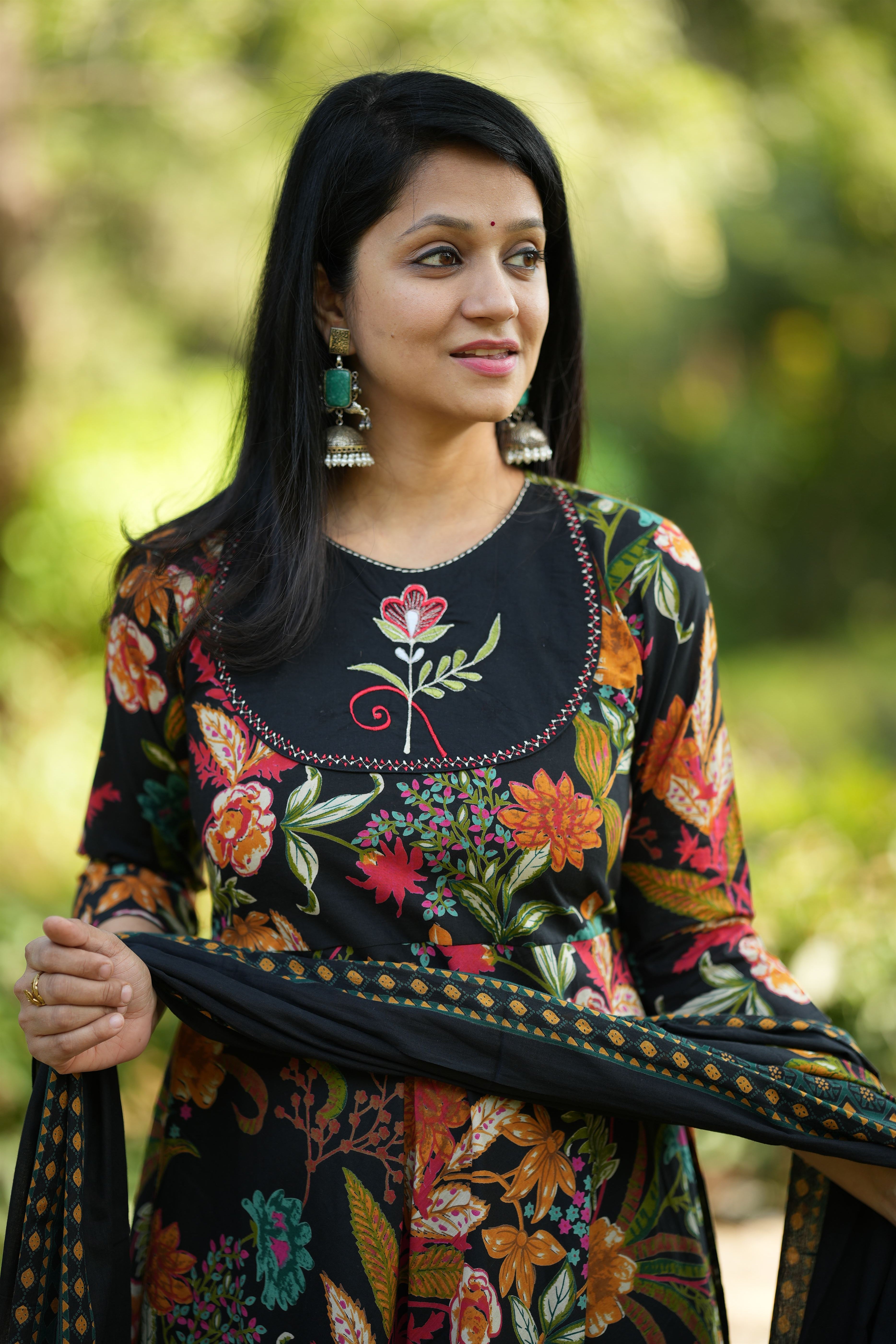 Shaayra Cotton Anarkali Suit Set