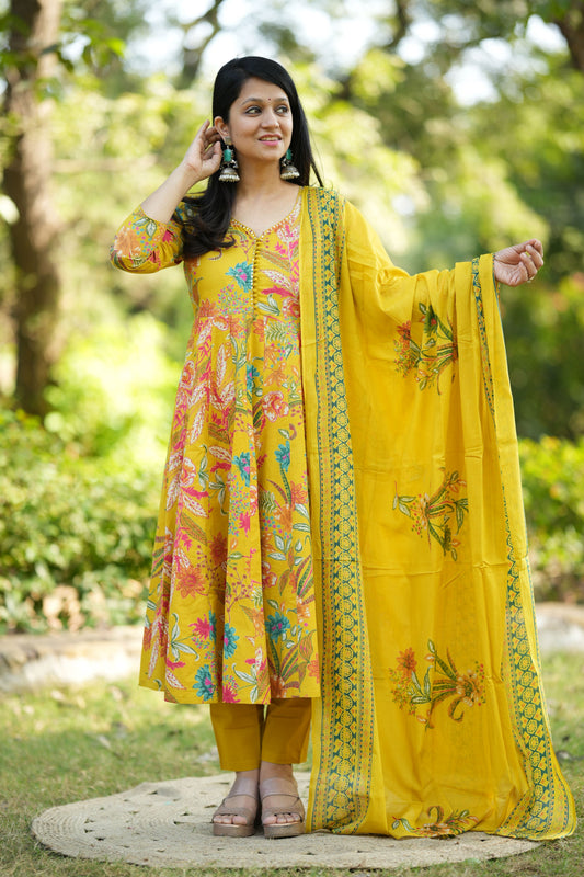 Vaidehi Cotton Anarkali Suit Set