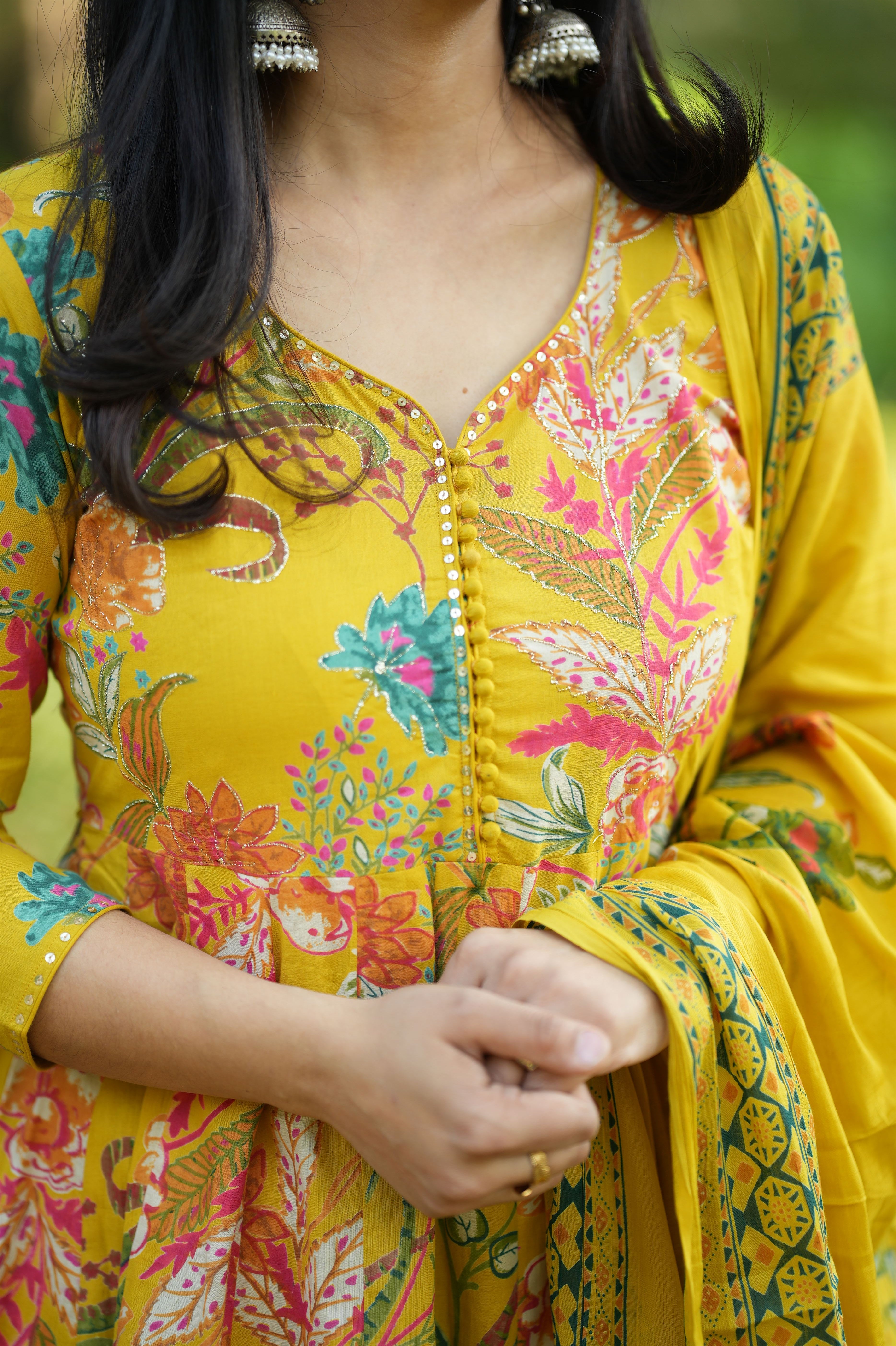 Vaidehi Cotton Anarkali Suit Set