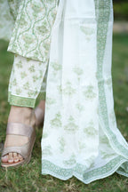 Kimaya Green Cotton Suit Set