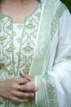 Kimaya Green Cotton Suit Set