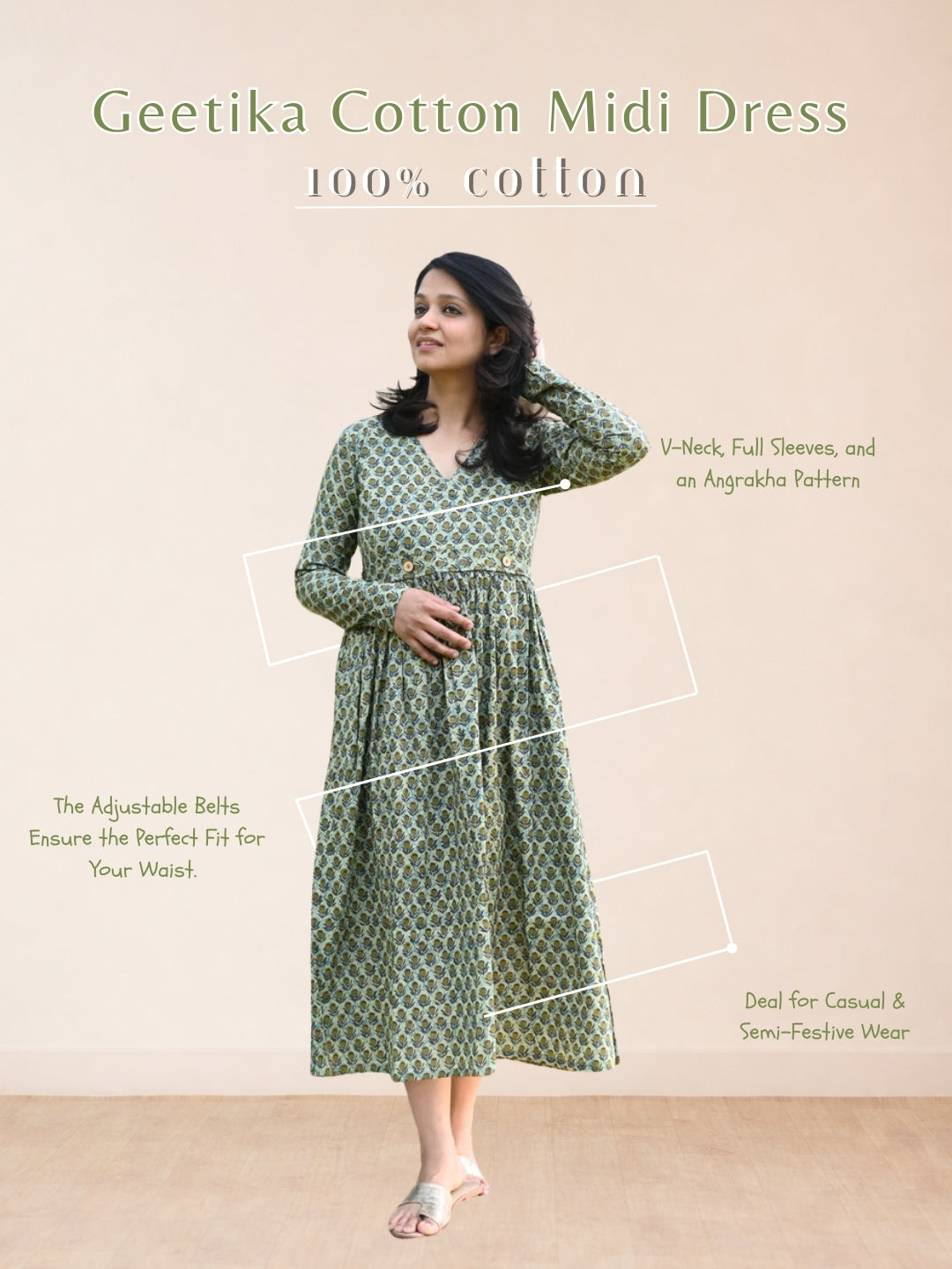Geetika Cotton Midi Dress