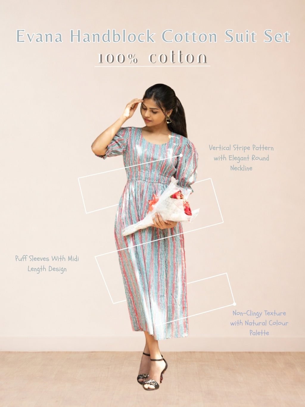 Evana Handblock Cotton Suit Set