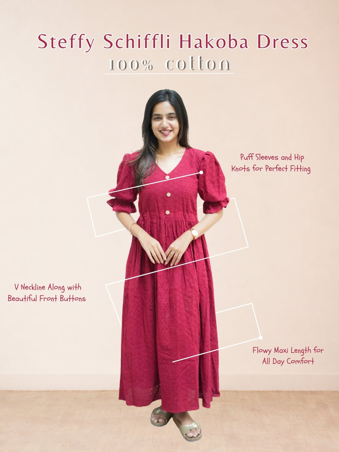 Steffy Schiffli Hakoba cotton Dress