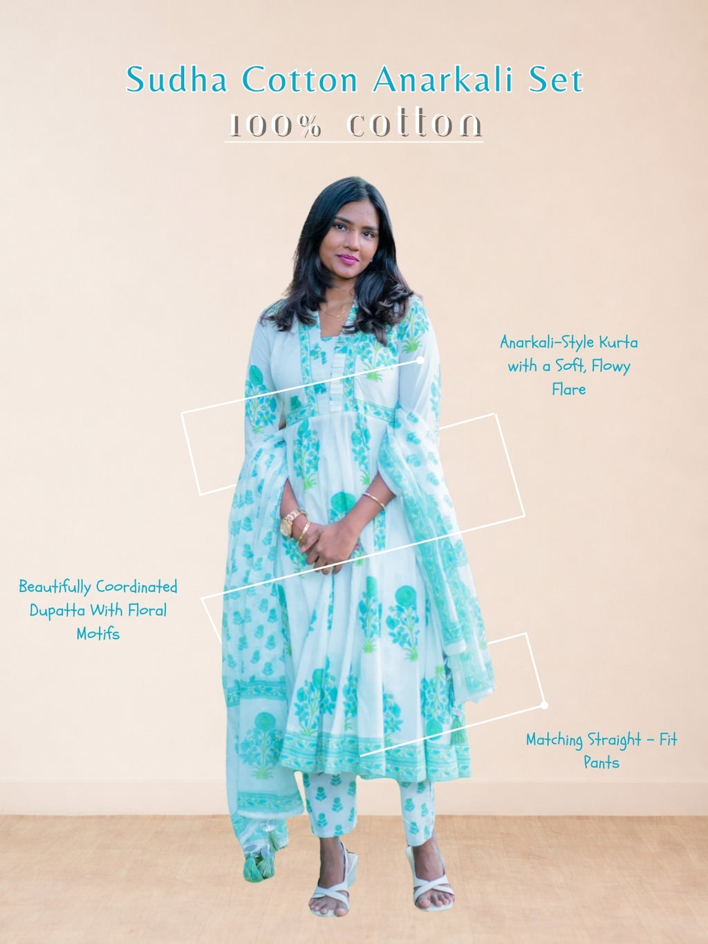 Sudha Cotton Anarkali Set