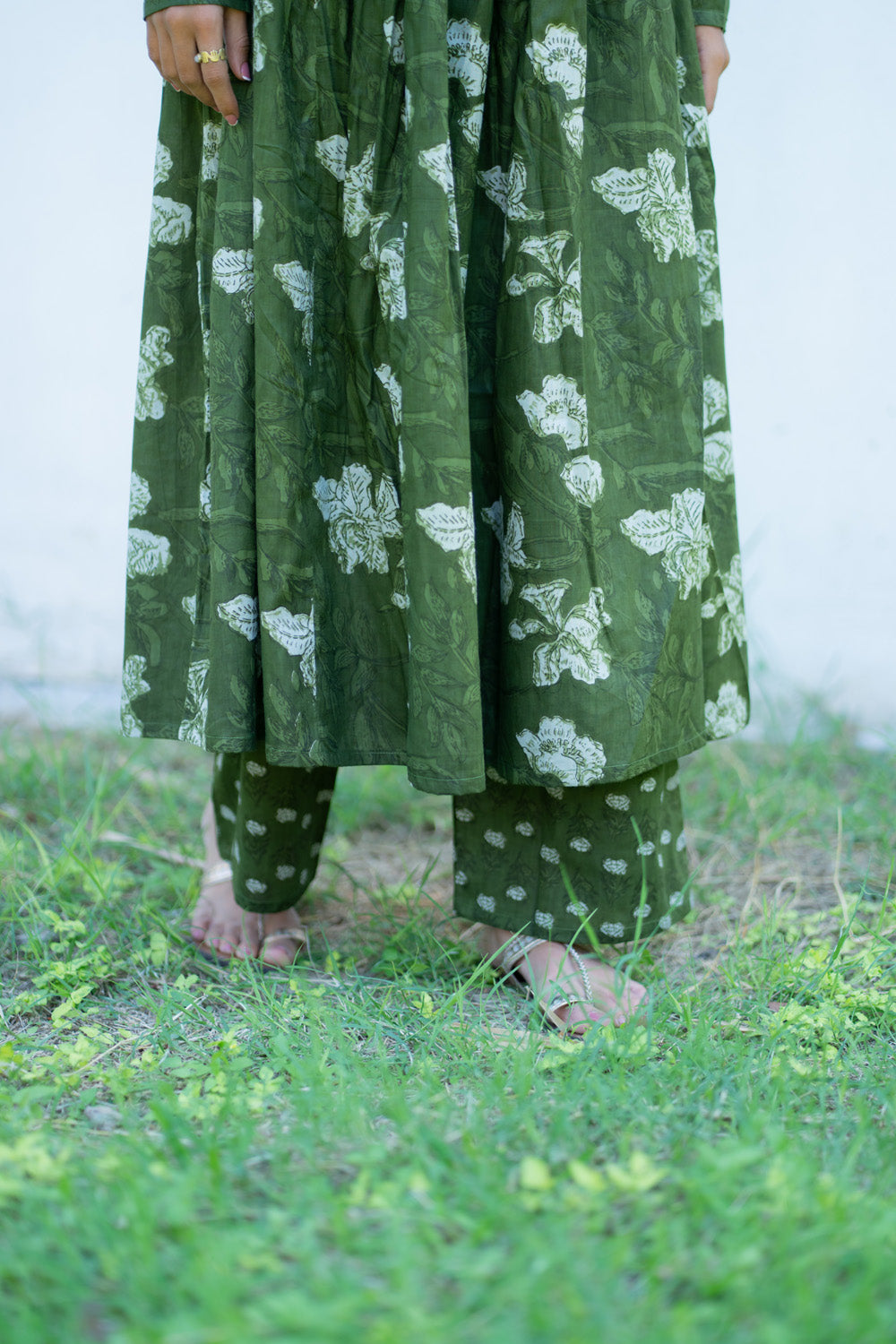 Sanjana suit set - anarkali hem and matching printed pant