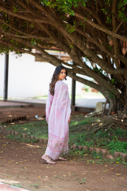 Rukmini suit set - side view with dupatta